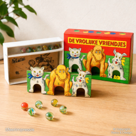 Vintage knikkerspel – De Vrolijke Vriendjes – Jumbo – 1961