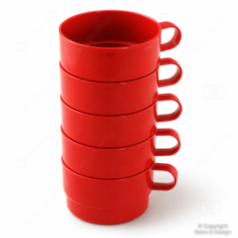 Mepal 421 Schalen Rot mit Griff – 5er Set – Ø 10 cm – Vintage NL