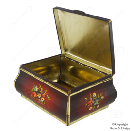 Vintage Boîte Rouge en Forme de Ventre avec Décoration de Carrosse pour Douwe Egberts
