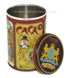 Van Houten vintage cocoa tin 1828 with nostalgic images