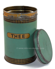 Vintage alte Reseda grünem Teedose aus der 1950er Jahre