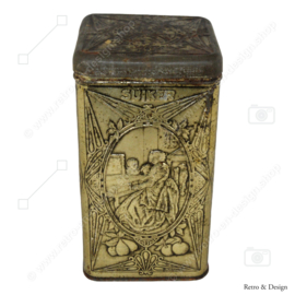 Boîte à sucre ancienne avec couvercle verseur et décorations en relief en relief par De Gruyter