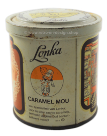 Boîte étain vintage faite par Lonka, Caramel MOU