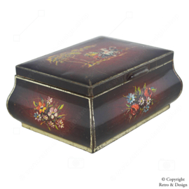 Dark red Vintage Tin with Carriage Decor for Douwe Egberts