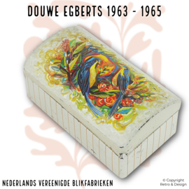Boîte à café vintage Douwe Egberts « Oiseaux & Fleurs » (1963–1965)