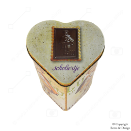 Vintage Heart-Shaped Tin for Scholiertje by LU (1980-1989)