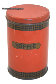 Brocante rote Kaffeedose, Vorratsbehälter , frühen fünfziger Jahren