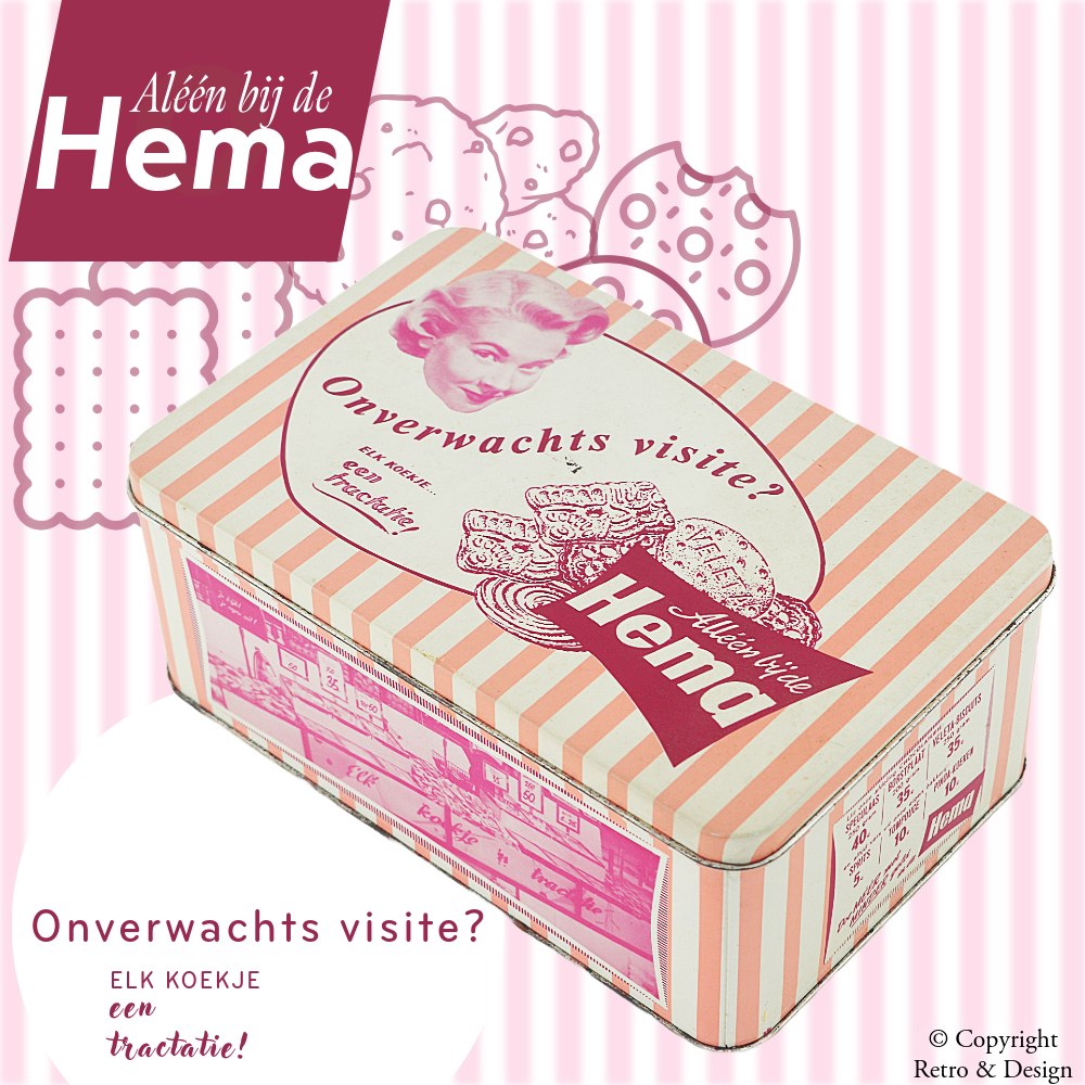 Roze Retro Koektrommel – HEMA Nostalgie in Huis