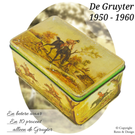 Boîte vintage par De Gruyter avec scène de chasse à courre anglaise et chasse au renard