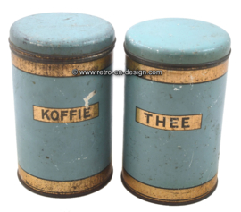 Brocante set, Kaffee und Tee Lagerbehälter aus den 40er - 50er Jahre