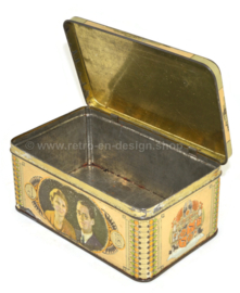 Vintage boîte étain commémoratif Juliana, Bernhard, 1937 - voiture d'or, mariage