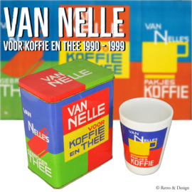 Faites revivre la nostalgie : Boîte rétro de café et de thé Van Nelle avec tasse en céramique