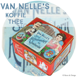 "Erwecken Sie Nostalgie zum Leben: Vintage Van Nelles Dampfkaffeerösterei und Teegeschäft Blechdose"