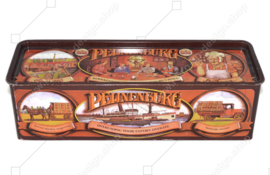 Rectangular vintage tin for gingerbread van Peijnenburg, anniversary edition.