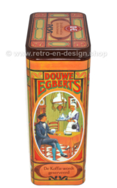 Set of two retro tins by Douwe Egberts with nostalgic images