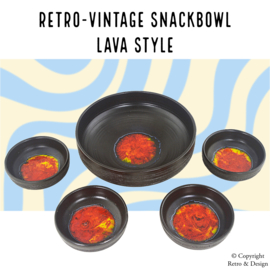 Ensemble de bols à cacahuètes vintage élégant avec décoration en lave – Parfait pour les occasions festives