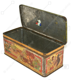 Boîte rectangulaire allongée en vintage avec inscription "Excentricos"