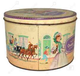 Large round 1960s vintage candy tin made by Mackintosh's for Quality Street toffees