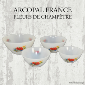 Set van vier Acopal nestschalen met decor Fleurs de Champêtre