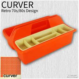 Boîte de Rangement Vintage Curver Orange avec Plateau Rare | Style Rétro Années 70/80