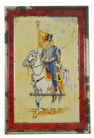 Vintage Blechdose mit Soldat, Reiter zu Pferd, Kavallerie