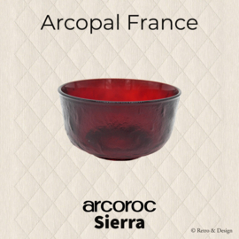 Vintage Arcoroc Sierra cuenco en rojo rubí Ø 11 cm