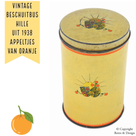 Boîte à Biscuits Vintage par Hille de 1938 : Pommes d'Orange