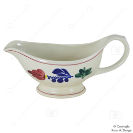 "Unique Vintage Boch Boerenbont Gravy Boat or Sauce Boat - Hand-Painted and Made in Belgium"