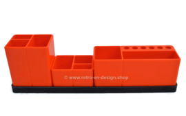 Vintage 70s plastic desk organizer, pen holder