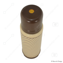 Flacon thermos vintage EMSA des années 1970 en beige/marron