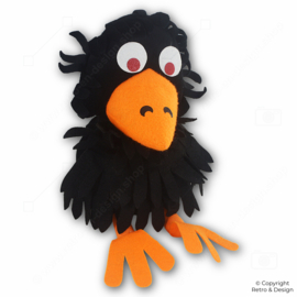 Marionnette à main Fabeltjeskrant – Monsieur Corbeau | Objet de collection TV vintage (2009–2010)
