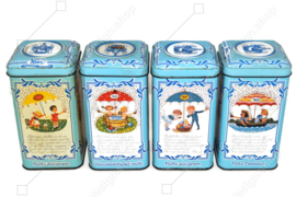 Square blue tin with representations of chocolate sprinkles for VENZ in Vaassen, 300 grams