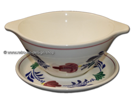 Boch Boerenbont soup bowl with saucer