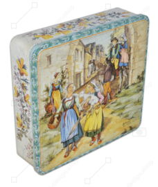Vintage biscuit tin by Massily France with image made by Henriot Quimper