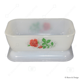 Butter dish with lid - Arcopal, Rose de France