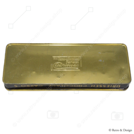 Elongated tin with embossed lid for Carro's, chocolates made by DRIESSEN