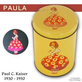 Boîte à biscottes vintage “Paula” 1930–1950 – Boîte rétro à biscuits par Paul C. Kaiser