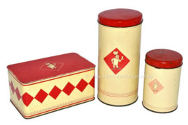 Vintage conjunto de tres latas por Bolletje
