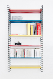 Retro Tomado wall rack in original red, blue and yellow colors from 1958