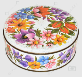 Vintage ARK ronde koektrommel bloemendecor