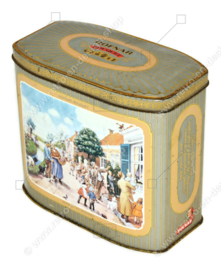 Vintage Hofnar Cigars tin with illustration of the storytelling picture "Aap-Noot-Mies" by Cornelis Jetses