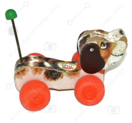 Perro de juguete de madera antiguo de Fisher-Price llamado Little Snoopy