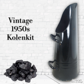Seau à charbon vintage en métal noir – Style industriel & décoratif