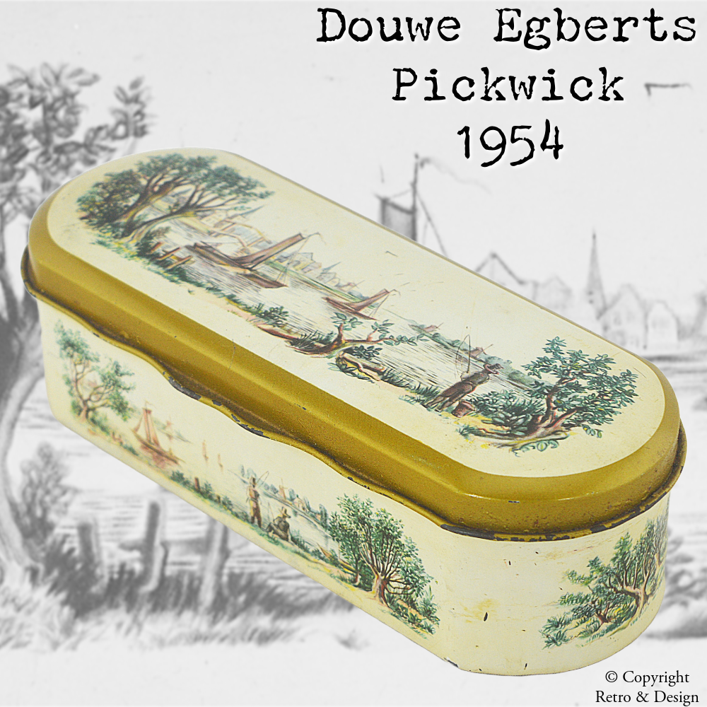 Boîte à thé vintage Douwe Egberts (1954) – Une touche de nostalgie Pickwick