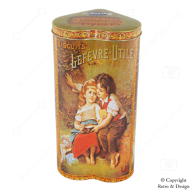 Charmante Boîte à Biscuits Vintage Bastogne avec Illustrations Nostalgique de Lefèvre-Utile (LU) (1980-1989)
