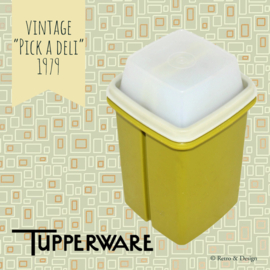 Vintage Tupperware pick-a-deli Gurkenlift Pikantus Behälter in grün mit weißer Deckel