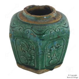 Tarro de Jengibre Chino Antiguo – Cerámica Verde Única