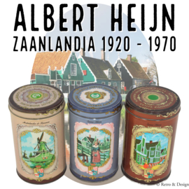 Juego de tres latas vintage para Zaanse Koeken hechas por Albert Heijn
