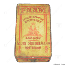 Lata vintage rectangular con tapa abatible para tabaco para fumar Faam, Rotterdam