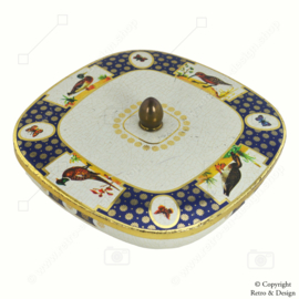 "Stylish Square Chocolate Box from Côte d'Or with Bird and Butterfly Decoration"